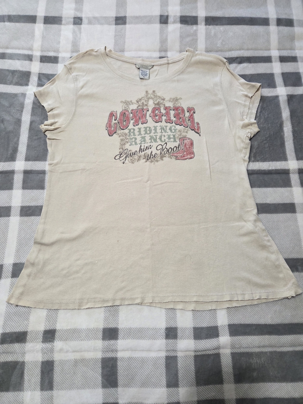 Maurices Cream Short Sleeve 'Cowgirl' Graphic Tee